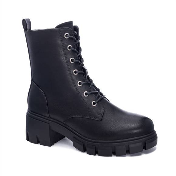 NEW CHINESE LAUNDRY stomp it out combat boots in black - Picture 1 of 4